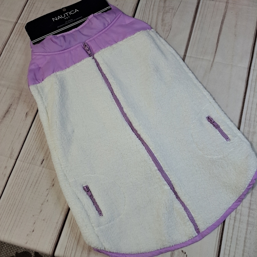 Nautica Pet XL Reversable Light Purple Lined Sherpa Dog Jacket